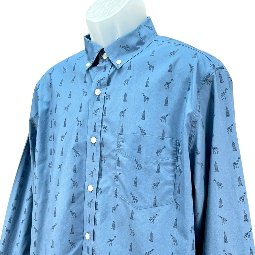 Banana Republic Men’s Large Luxe Poplin Untucked Slim‎ Fit L/S Button Up Shirt